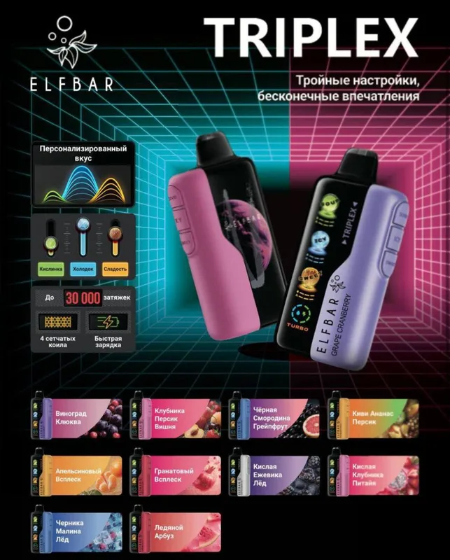 ELFBAR TRIPLEX 30000 - черная смородина грейпфрут