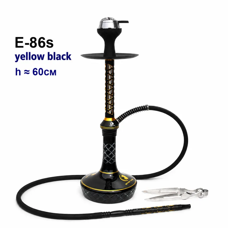 Кальян E-86s, 60см (клик, полный комплект) (yellow / black)